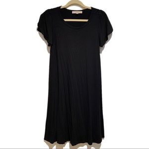 Never worn Ann Taylor LOFT black tshirt dress